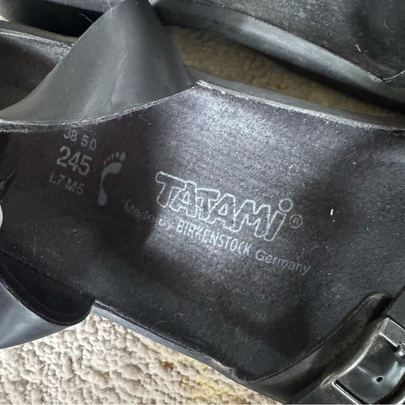 Birkenstock Tatami Black Strap buckle Slip On Sandals wedge size 7 - Picture 5 of 11